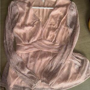 Maurices Shimmering Pink Wrap Blouse